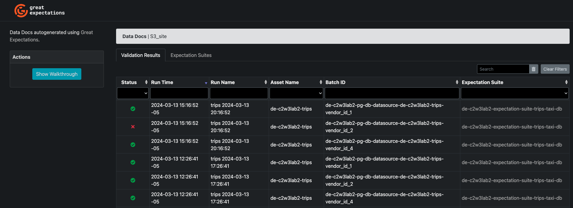 GX Data docs validation bad